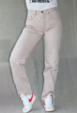 Vintage 90's Cream Beige Straight Leg Levi Jeans