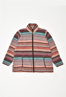 Vintage 90's Fleece Jacket Stripes Multi