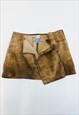 Vintage Y2k The People Of The Labyrinths Mini Suede Skirt M