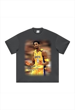 Grey Kobe Graphic Cotton fans T shirt tee
