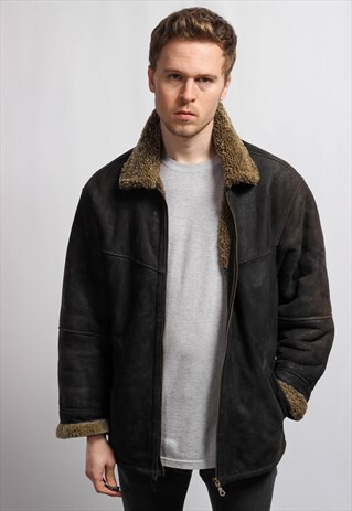 VINTAGE SUEDE SHERPA JACKET