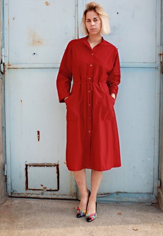 VINTAGE 60' BEAUTIFUL ELEGANT CLASSIC RED DRESS