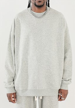 Grey Heavy Cotton Oversized Sweatshirts Unisex 
