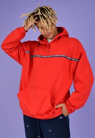 G&G UNISEX RED WRITING RIBBON HOOD