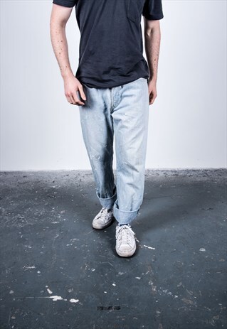VINTAGE BLUE LEVI'S 501 PAINT JEANS