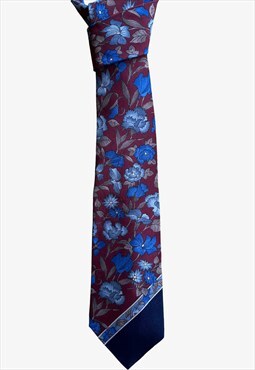 Vintage 90s Leonard Floral Geometric Print Tie