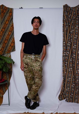 VINTAGE UNISEX MILITARY ARMY CAMO CARGO BAGGY PANTS TROUSERS
