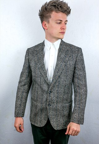 VINTAGE HERRINGBONE BLAZER JACKET