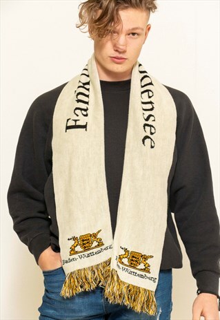 VINTAGE 90S CREAM FOOTBALL SCARF