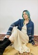 VINTAGE GRANDAD KNITTED 90S ABSTRACT COTTAGE BOHO CARDIGAN