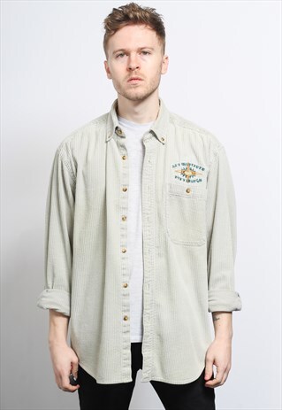 VINTAGE CORDUROY CORD SHIRT GREY