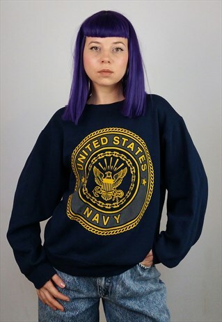 VINTAGE US NAVY OVERSIZED SWEATSHIRT / JUMPER