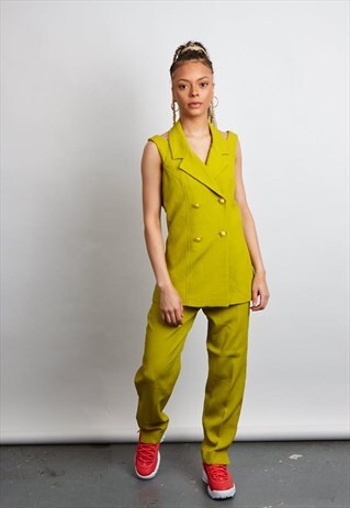 VINTAGE 80'S SHARI LIME GREEN CO-ORD SET