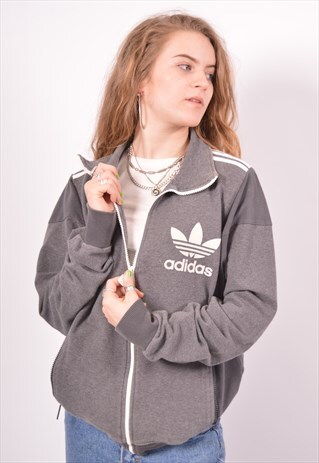 grey adidas tracksuit top