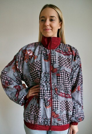 VINTAGE 90'S PATTERNED BOMBER JACKET