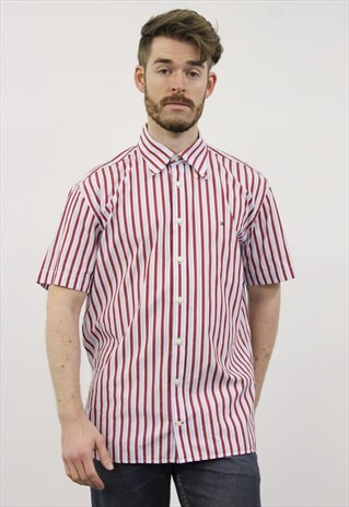 VINTAGE RED STRIPED TOMMY HILFIGER SHIRT