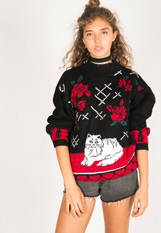 VINTAGE 80S CASUAL KNIT JUMPER / R03102