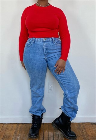 VINTAGE 90S LEE RIDERS MEDIUM WASH HI-RISE JEANS (32)