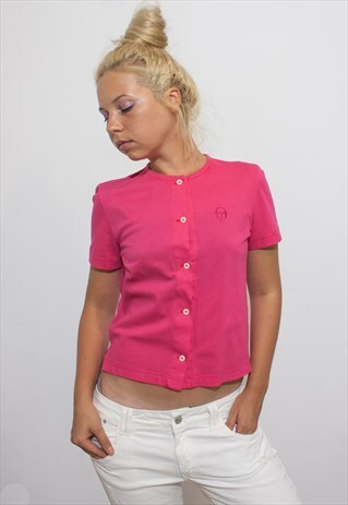 SERGIO TACCHINI HOT PINK BUTTON-UP T-SHIRT