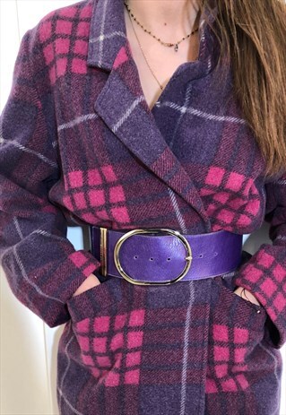 VINTAGE LEATHER BELT IN PURPLE