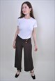 VINTAGE BROWN WIDE CROPPED TROUSERS