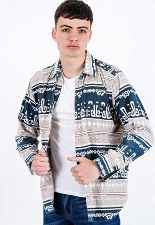 VINTAGE PATTERNED FLANNEL SHIRT S410