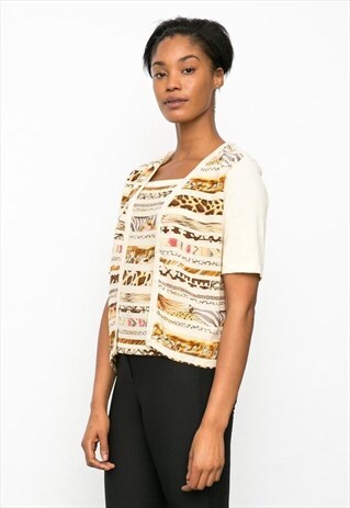 VINTAGE 80'S TWO-PIECE ANIMAL PRINT CADIGAN AND CAMISOLE
