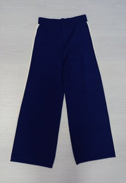 90's Vintage Trousers Navy Blue Knitted 