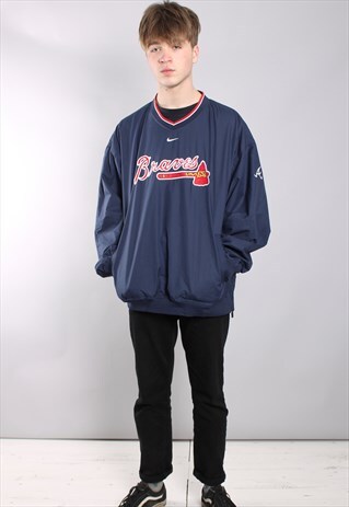 VINTAGE NIKE "BRAVES" WINDBREAKER SWEATSHIRT