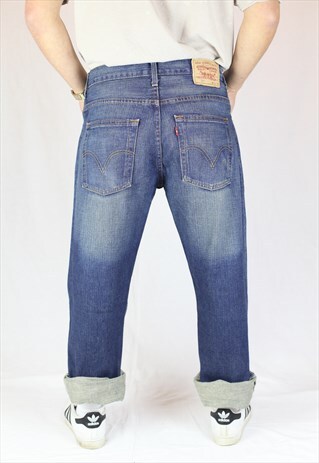 MENS LEVIS 507 JEANS W34 L32 BOOTCUT FIT ZIP FLY DISTRESSED