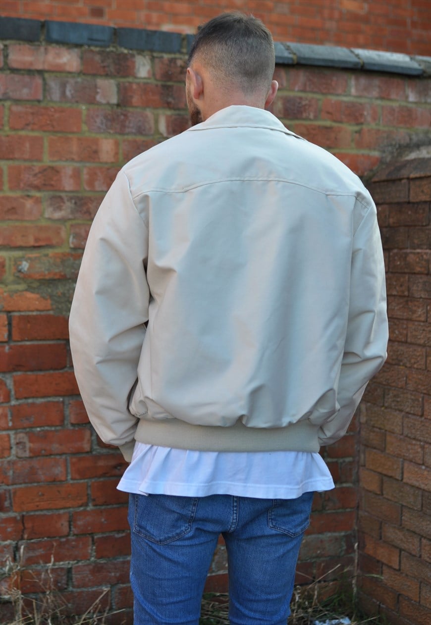 Mens cream harrington outlet jacket