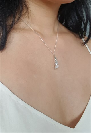 STERLING SILVER MINI SHELL NECKLACE WITH GIFT POUCH