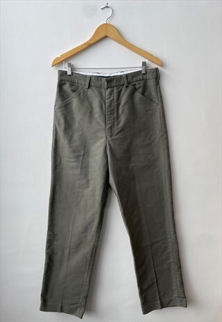 MOLESKIN PURE COTTON SUIT TROUSERS GREY