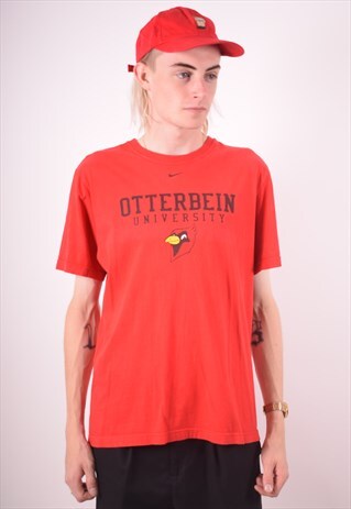 NIKE MENS VINTAGE T-SHIRT TOP MEDIUM RED 90S