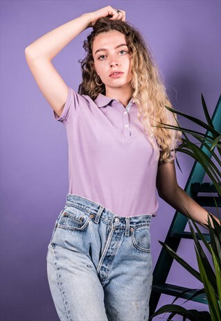 VINTAGE TOMMY HILFIGER POLO SHIRT 90S IN PURPLE