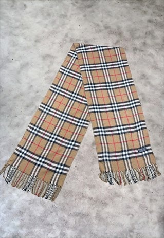 Vintage Early 00s Lambswool Nova Check Iconic Burberry Scarf
