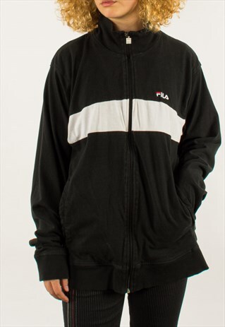 VINTAGE BLACK FILA FULL ZIP SWEATSHIRT