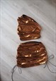 COPPER METALLIC RUCHED SKIRT