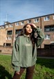HOODIE IN MILITARY GREEN WITH REPEAT LOGO EMBROIDERY