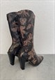 00S Y2K POINTED FITTED MID LENGTH WESTERN VIBE LEATHER BOOTS