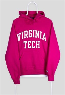 Vintage Champion Pink Hoodie Virginia Tech USA College M
