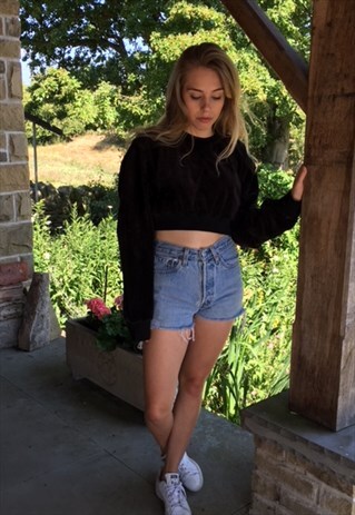 VINTAGE VELOUR CROPPED SWEATSHIRT