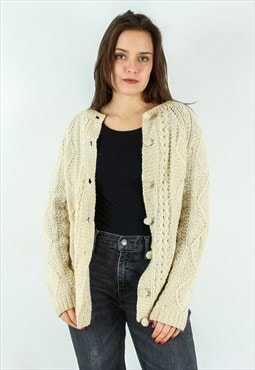 Handmade Wool Cardigan Sweater Jacket Authentic Hand Knit