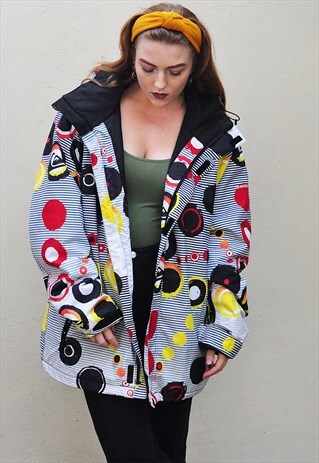 QUIKSILVER SNOWBOARDER SKI ABSTRACT PATTERN JACKET