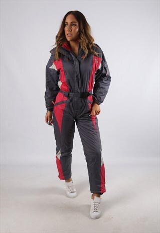 VINTAGE MIS SHADY FULL SKI SUIT SNOW SPORTS UK 8 PETITE (J2C