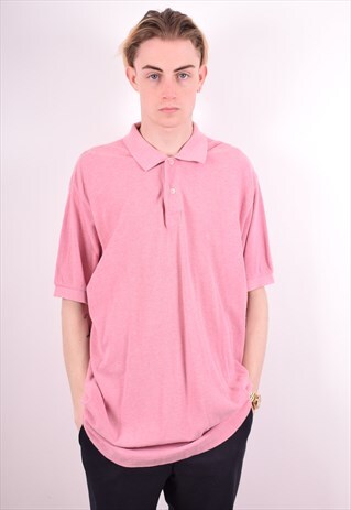 BENETTON MENS VINTAGE POLO SHIRT XL PINK 90S