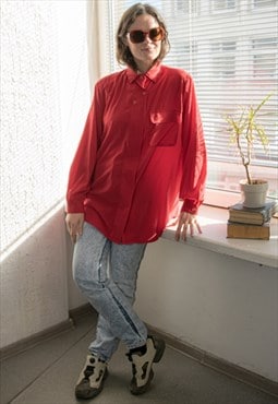 Vintage 80's Red Minimalist Shirt