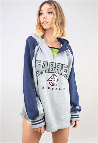 VINTAGE 90S OVERSIZED BLUE LEE SPORTS SWEATSHIRT HOODIE