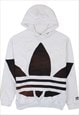 Vintage 90's Adidas Hoodie Spellout Pullover White XLarge