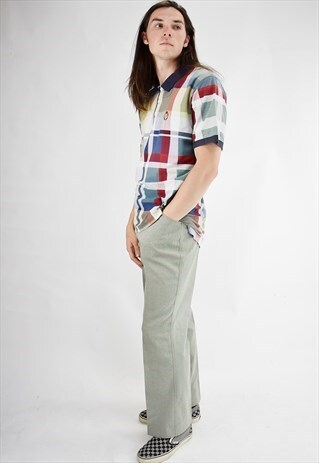 VINTAGE 90S CHECK PRINT RALPH LAUREN CHAPS POLO SHIRT